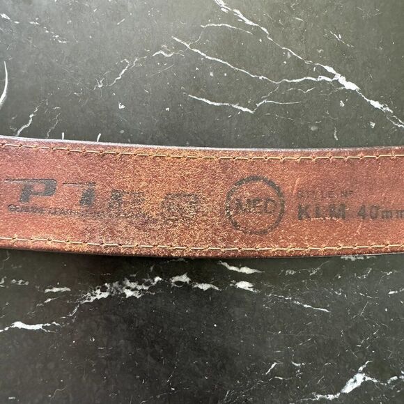 Vintage Pine Brown 100% Leather Made in USA Western Waist Belt Sz M - Picture 4 of 4